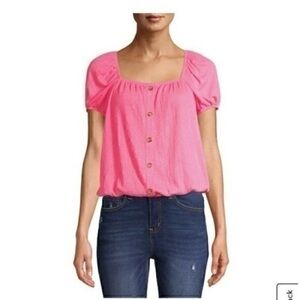 No Boundaries Tie front cap blouse XXL